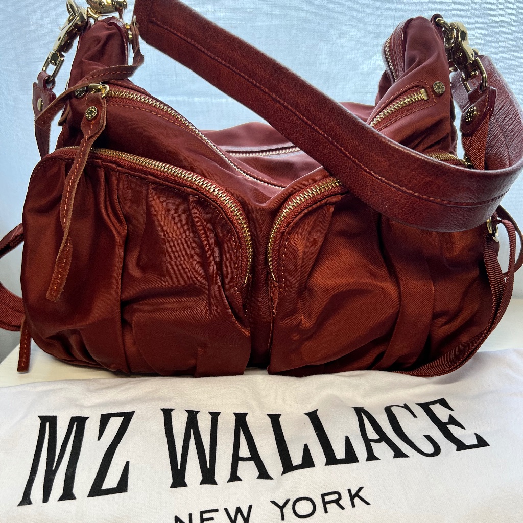 Mz Wallace Burnt Red Nylon Crossbody & Shoulder Bag